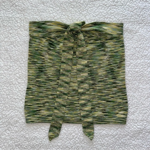 Y2K VTG tube top tie front green Ann Taylor LOFT petites 90s 2000s strapless MP - Picture 8 of 8